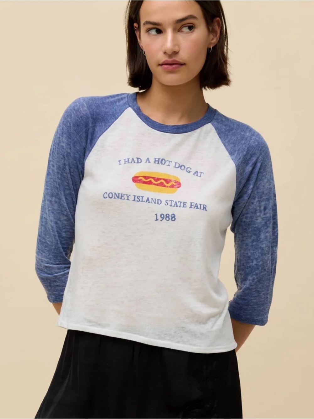 Daydreamer LA CONEY ISLAND STATE FAIR 1988 BURNOUT RAGLAN TEE